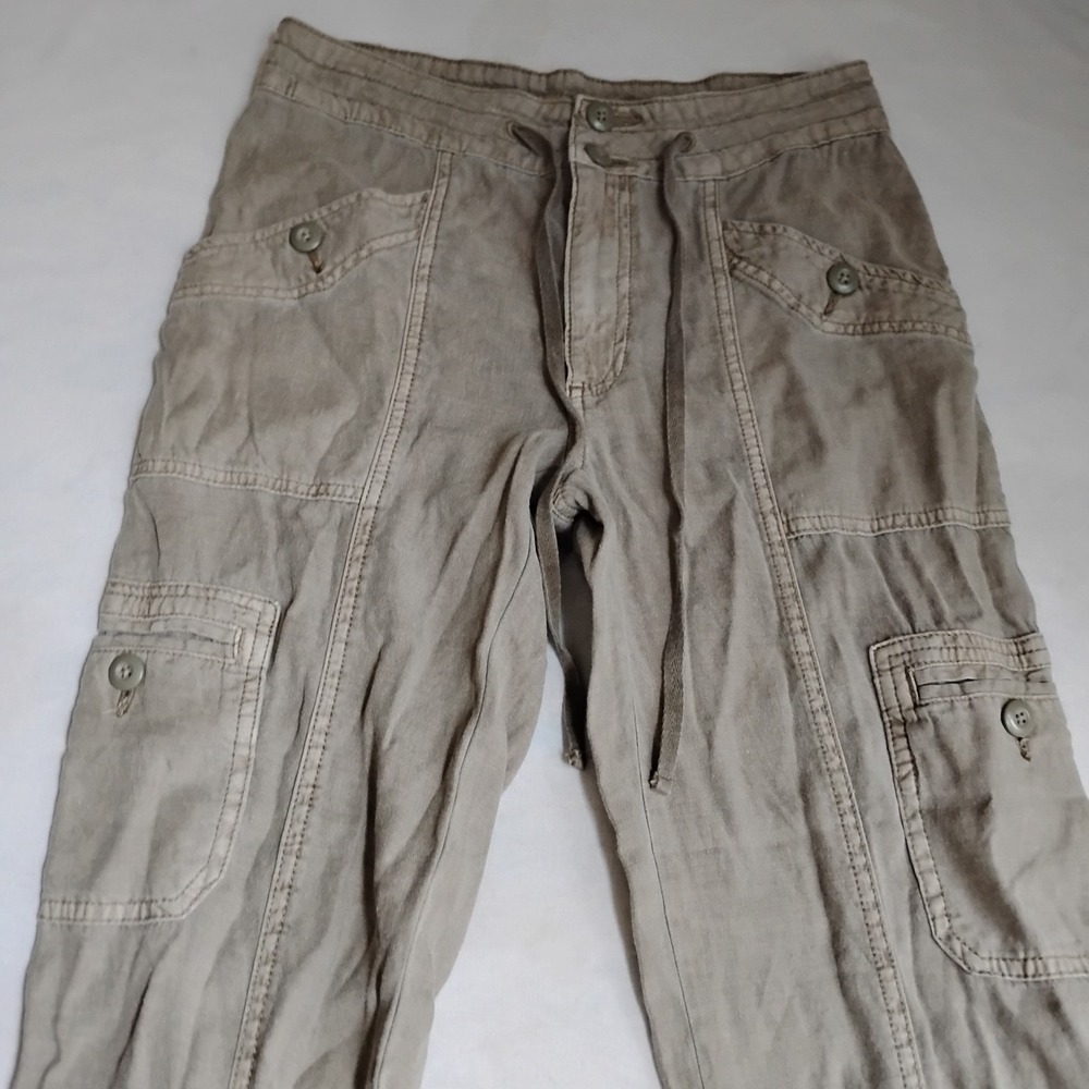 American Eagle Pants 4 Relaxed Fit Slim Cargo Linen Grunge Skater Gorp‎ Beach
